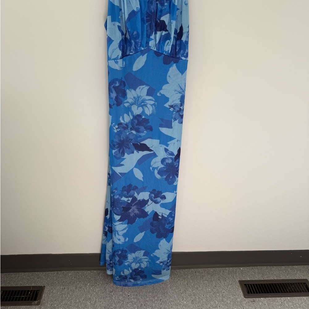 Zesica Blue Patterned Dress